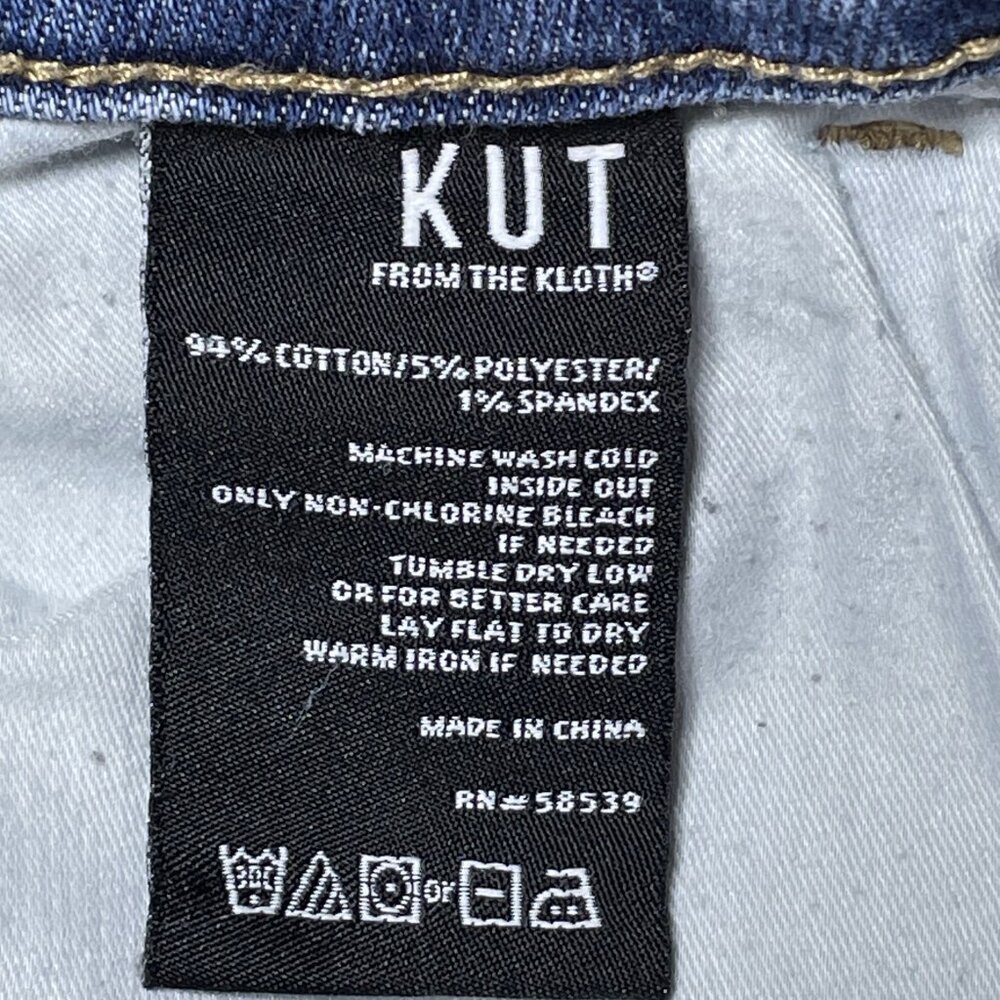 Kut From The Kloth Jeans Womens Size 4 Blue Pattie Straight Leg High Rise 27x26 - Picture 11 of 12